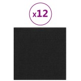 Cumpara ieftin Panouri de perete 12 buc. negru 30x30 cm tesatura 1,08m&sup2;