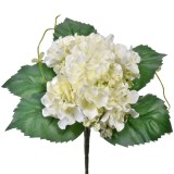 Buchet Flori Artificiale, Hortensie, Tulpină Scurtă, Alb, 22cm