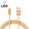 Cablu date incarcare iPhone lightning lumina LED 1m Delight auriu