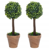 Plante artificiale cimisir cu ghiveci 2 buc. verde 56 cm minge GartenMobel Dekor