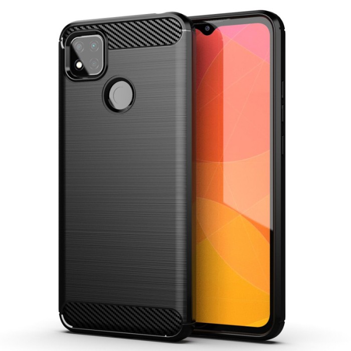 Husa TPU Forcell Carbon pentru Xiaomi Redmi 9C, Neagra