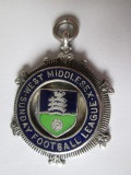 Medalie/medalion argint/argintata liga engleza de fotbal 1956-1957, Europa