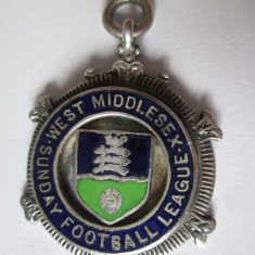 Medalie/medalion argint/argintata liga engleza de fotbal 1956-1957