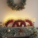 VidaXL Arhă de Crăciun cu 10 lum&acirc;nări LED 3 pcs Roșu 47 x 5 x 29 cm 42019712