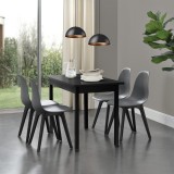 [en.casa]&reg; Set sase bucati scaune design Axa, 83 x 54 x 48 cm, plastic, gri/negru HausGarden Leisure, [en.casa]