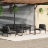 Gossi set mobilier de gradina cu perne, 6 piese, antracit, aluminiu