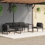 VidaXL Set mobilier de grădină cu perne, 6 piese, antracit, aluminiu