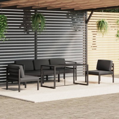Gossi set mobilier de gradina cu perne, 6 piese, antracit, aluminiu foto