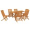 Set mobilier gradina, 7 piese, lemn masiv de tec