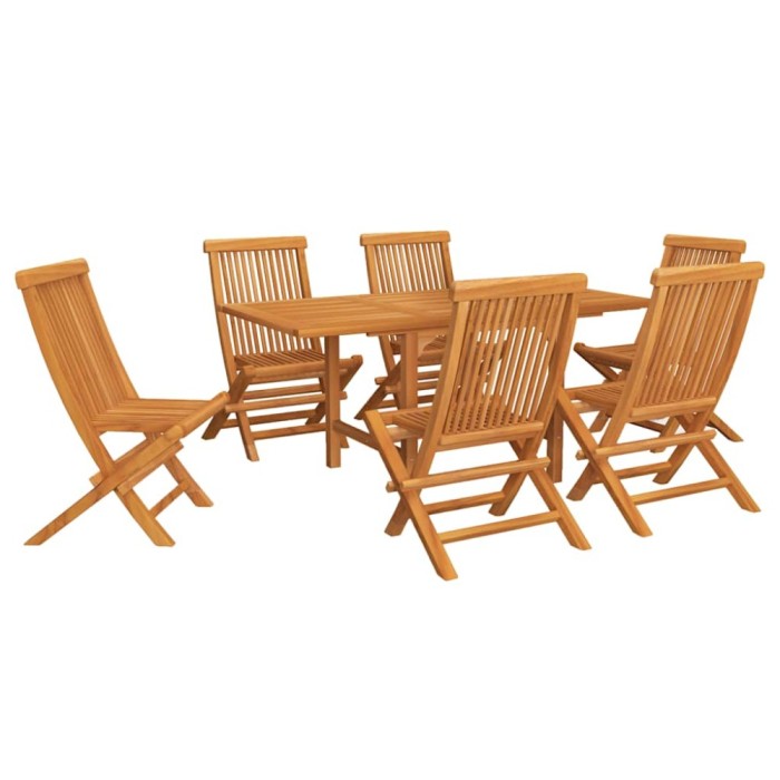 Set mobilier gradina, 7 piese, lemn masiv de tec