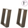 VidaXL Picioare pentru măsuță de cafea &icirc;n formă de U, 2 buc., oțel natural, 38x(42-43) cm 4012763
