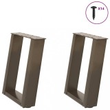 vidaXL Picioare pentru măsuță de cafea &icirc;n formă de U, 2 buc., oțel natural, 38x(42-43) cm