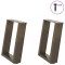 vidaXL Picioare pentru măsuță de cafea &icirc;n formă de U, 2 buc., oțel natural, 38x(42-43) cm 4012763
