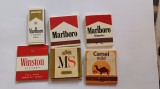 Lot-6 cutii chibrite straine-Reclame tigari=Malboro,Camel,Winston.M,S,