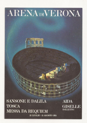 IT1- Carte Postala - ITALIA - Arena di Verona, Necirculata 1974 foto