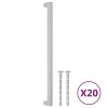 Manere de dulap, 20 buc., argintiu, 320 mm, otel inoxidabil