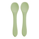 Set Lingurite din silicon, 6 luni+, Raw Green, Appekids