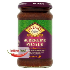 Pataks Aubergine Brinjal Pickle Medium (Muraturi Indiene de Vinete Mediu) 312g