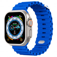 Curea silicon TU&amp;YA&reg; Premium, pentru Apple Watch 8/7/6/5/4/3, Display 49/45/44/42 mm, Albastru