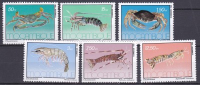 DB1 Fauna MarinaCrustacee 1981 Mozambic 6 v. MNH foto