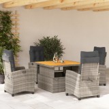 vidaXL Set mobilier de grădină cu perne, 5 piese, gri, poliratan 3277402