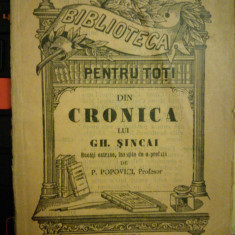 Din Cronica lui Gh. Sincai, extrase, de P. Popovici, BPT nr 697 interbelic