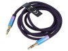 Cablu audio Jack 3.5mm aurit, 1m, mufe ambele părţi, Vention