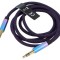 Cablu audio Jack 3.5mm aurit, 1m, mufe ambele părţi