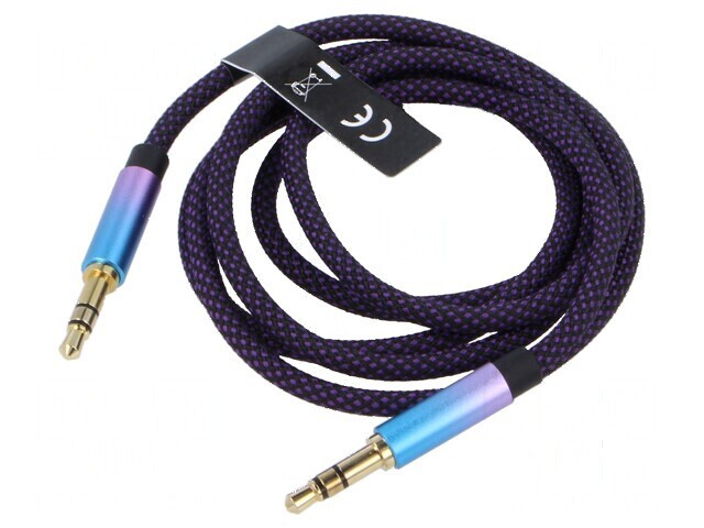 Cablu audio Jack 3.5mm aurit, 1m, mufe ambele părţi
