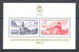 Liechtenstein.1972 Expozitia filatelica LIBA:Vederi-Bl. SL.64, Nestampilat