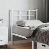 vidaXL Tăblie de pat metalică, alb, 80 cm