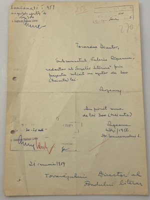 Valeriu Rapeanu - document vechi - manuscris, semnatura olografa foto