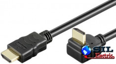 Cablu HDMI HiSpeed cu ethernet 90? 2m 4K 30Hz Goobay foto