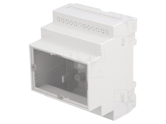 Carcasă șină DIN ABS gri, 4 module