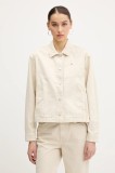 Tommy Jeans jachetă de bumbac culoarea bej, de tranzitie, DW0DW20230
