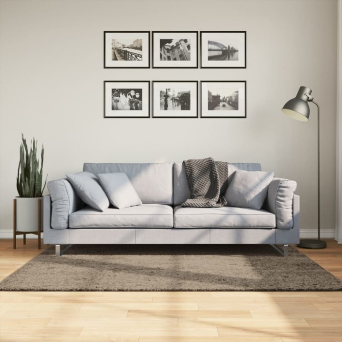 Covor ISTAN, cu fire &icirc;nalte, aspect lucios, gri, 120x170 cm