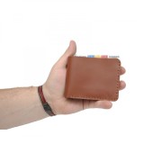 Portofel clasic barbati din piele naturala, Hector, maro-cognac, Elyk Creation