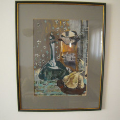 Tablou: Arina Gherghita - Borcanul cu muraturi, tempera pe hartie, 40x29 cm.