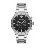 Emporio Armani AR11241 Ceas cronograf bărbătesc din oțel inoxidabil argintiu autentic