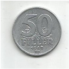 No(3) moneda- Ungaria 50 filler 1968