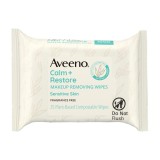 Șervețele demachiante Aveeno Calm + Restore Makeup Remover Wipes pentru ten sensibil, 25 buc.