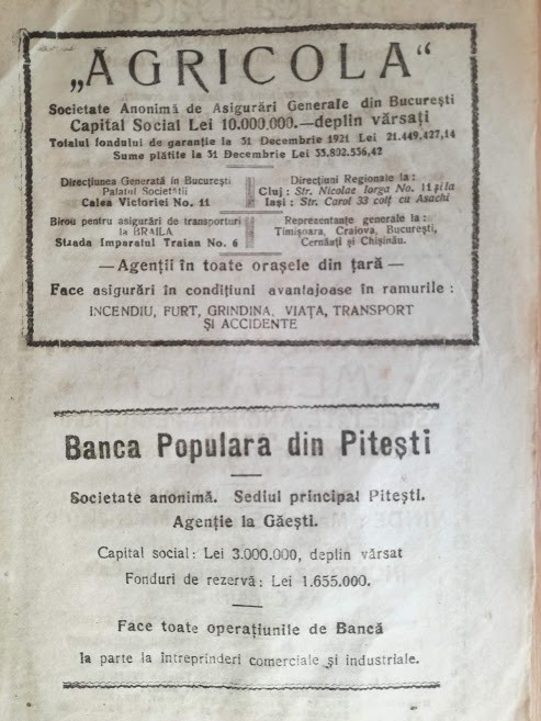 reclama Banca Populara Pitesti, agentia Gaesti, 16 x 23 cm