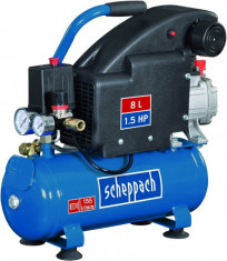 Compresor HC08 Scheppach SCH5906119901, 1100 W, 8 L, 8 bari foto