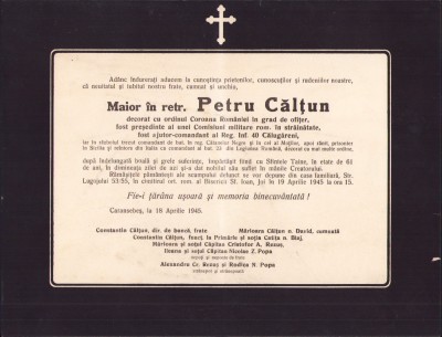 HST A1934 Ferpar maior Petru Călțun Legiunea Rom&amp;acirc;nă din Italia etc foto