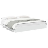 Cumpara ieftin Cadru de pat cu sertare, alb, 180x200 cm, lemn prelucrat