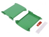 Carcasă verde pentru șină DIN 101mm x 22,5mm x 119mm