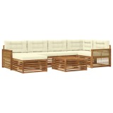 vidaXL Set de canapele de exterior cu pernă 7 pcs Natural și Crem 3383598