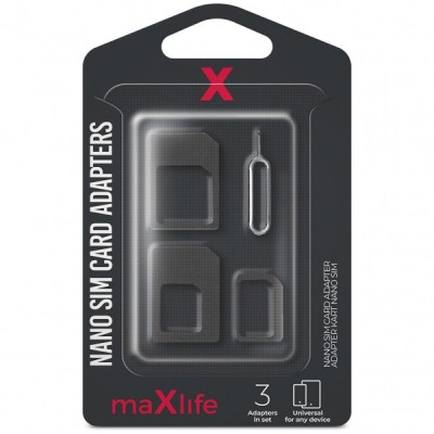 Adaptor SIM MaXlife, 4in1, Negru foto