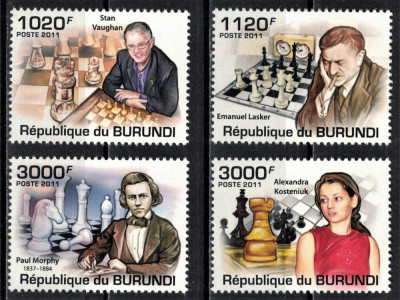 BURUNDI 2011 - Sport, Sah, Mari maestri/ serie completa MNH foto