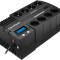 UPS CYBER POWER Line Int. cu manag,LCD,brick,1200VA/ 720W,AVR,8xShucko,LCD,2x 12V/5.8Ah,Backup 51-80min,incarc 8h,USB,USB Charger Port,combo RJ45,Gree